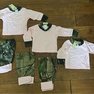 Set of 3 Pink and Camouflage Baby Outfit Set Size Newborn NWT Mossy Oak
